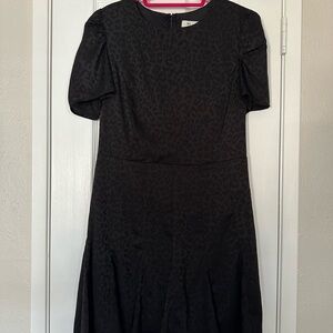 Black Satin Cheetah Print Dress